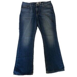 Lee Regular Fit Bootcut Jeans Womens 12P Petite Blue Mid Rise Stretch Denim